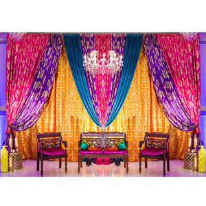Punjabi-Sangeet de boda para mujer, telón de fondo colorido, temática india, telón de fondo de boda Mehendi - Product Image 1