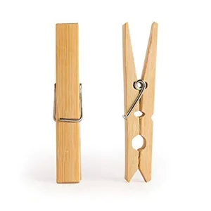 Pinces multifonctionnelles en bambou naturel, 20 pièces, pinces pour accrocher les vêtements