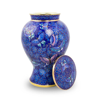 Urnes funéraires en aluminium durable de 10 pouces, peintes de motifs floraux roses, pour le stockage des cendres humaines adultes, avec style personnalisé, en provenance d'Inde