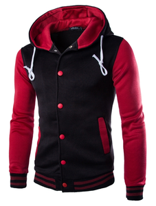 Alta calidad Clásico de Béisbol sudaderas con capucha de los hombres de primavera cálido Patchwork de lana sudaderas - Product Image 4