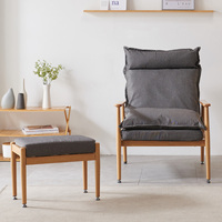 Sofá reclinable de varios ángulos con respaldo ajustable, juego de lectura, silla de meditación con marco de acero envuelto en madera