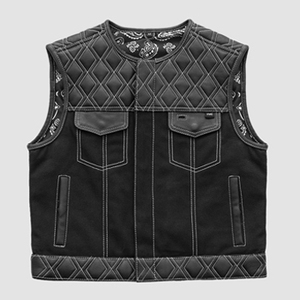 Men's High Quality Breathable Waterproof Genuine Leather Custom Design Biker Waistcoat <b>Vest</b> - Product Image 1
