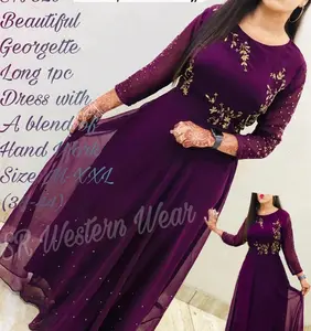 party wear designer gown with embroidery work kurti with low price