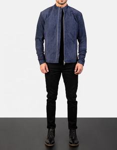 Royal Blue <b>Suede</b> <b>Jacket</b> <b>for</b> <b>Men</b> - Product Image 4