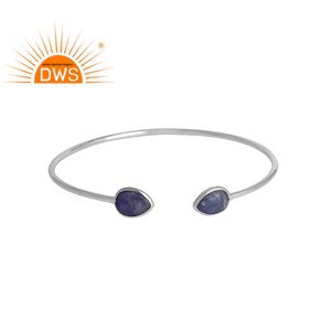 Bracelet à manchette en argent Sterling 925, vente en gros de bijoux, pierres précieuses, zanite naturelles, fournitures de styliste pour femmes - Product Image 1