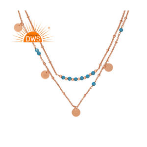 Collar con colgante de cadena doble para mujer, Gema Natural de neón, de último diseño, fabricante de joyería - Product Image 1