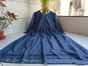 ผ้านุ่ม Georgette พิมพ์ลายจุดดิจิตอล,ลายจุดและแขนพองรูปแบบแฟนซีสาวยาวเคอร์ติหนึ่งชิ้นสำหรับเด็กผู้หญิงอัตราต่ำ - Product Image 6