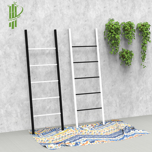 Estante de escalera de arte de pared de bambú moderno, respetuoso con el medio ambiente, alta calidad, sala de estar, decoración del hogar, muebles, escaleras rectas telescópicas hechas - Product Image 2