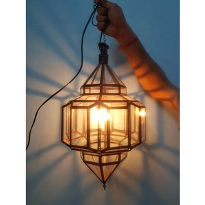 Suspension marocaine classique avec lampes suspendues en laiton argenté Accueil Hôtels Pendentif lumineux de personnalisation fourni - Product Image 2