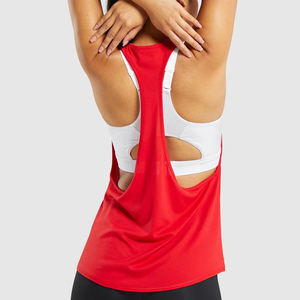 เสื้อกล้ามระบายอากาศผ้าถักแห้งเร็วสำหรับผู้หญิงเสื้อกล้ามออกกำลังกายโยคะฟิตเนสยิมโลโก้ออกแบบได้ตามต้องการ - Product Image 4