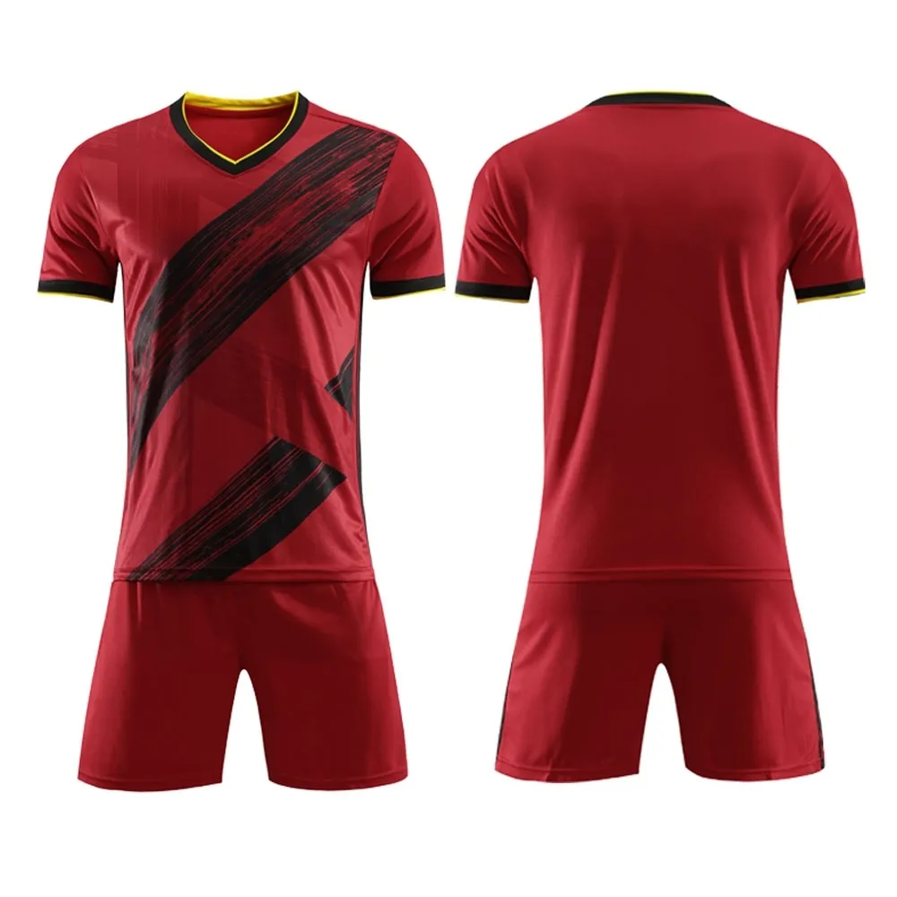男性用サッカーユニフォーム2021サッカーユニフォーム-ケータリングスタッフのためのデザイン黒と青の色