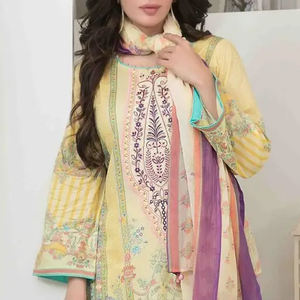 Combinaison de pelouse formelle et brodée, vêtement pour femmes, blouse Dupatta, pantalon sans coutures, 2020 - Product Image 4