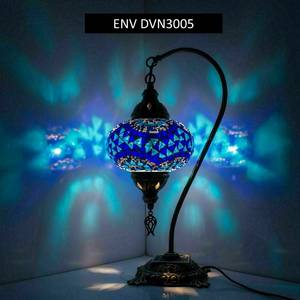 Lámpara de mesa de mosaico turco hecha a mano, luz decorativa turca marroquí y bombilla LED, 10 variaciones - Product Image 1