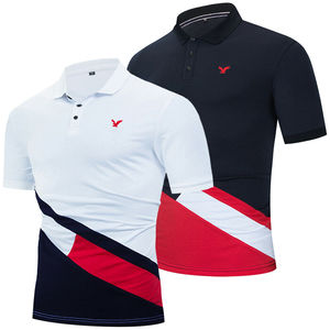 Polo de retales para hombre, camiseta informal de manga corta con bloque de Color, con logotipo personalizado bordado, precios directos de fábrica - Product Image 1