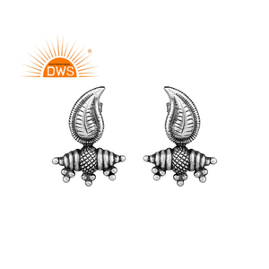 Pendientes de Plata de Ley 925 con Diseño de Pavo Real Oxidado, Chapados en Oro, Estilo Vintage - Product Image 1