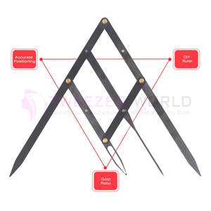 Regla Proporcional Dorada para Cejas Permanentes, Guía de Medición Simétrica para Tatuaje de Cejas, Herramienta de Medición - Product Image 3