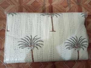 Palmboom Kantha Quilt Handgemaakte Quilt Deken Katoenen Quilt Spreiddeken Kantha Gooi Indian 100% Katoen Het Hele Seizoen In; 27243