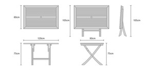 Teak Solid Wood Durable Modern Outdoor <b>Folding</b> <b>Table</b> Minimalist Design Wood Frame Garden Patio Furniture - Product Image 2