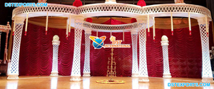 Decoración Tradicional Tamil para Bodas, Mandap Dorado para Bodas del Sur de la India, Mandapam Dorado con Pilares Jali, Mandap para Bodas en EE. UU. - Product Image 6