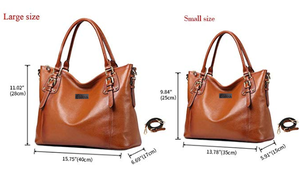 Most Selling Unique Women's Genuine Leather Handbags Shoulder Tote Organizer Top Handles Bag Satchel Designer Bag-Brown - Product Image 4
