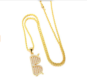 Colgante de Diamantes con Símbolo de Dólar Estilo Hip Hop |   Colgante de Diamante Redondo de Corte Brillante en Oro Amarillo de 10K para Hombre, Joyería de Lujo para Streetwear - Product Image 3