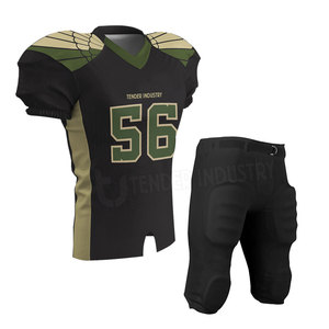 Venta al por mayor personalizado antibacteriano fútbol americano Jersey transpirable poliéster aparejos sarga uniforme adultos de talla grande XL seda - Product Image 4