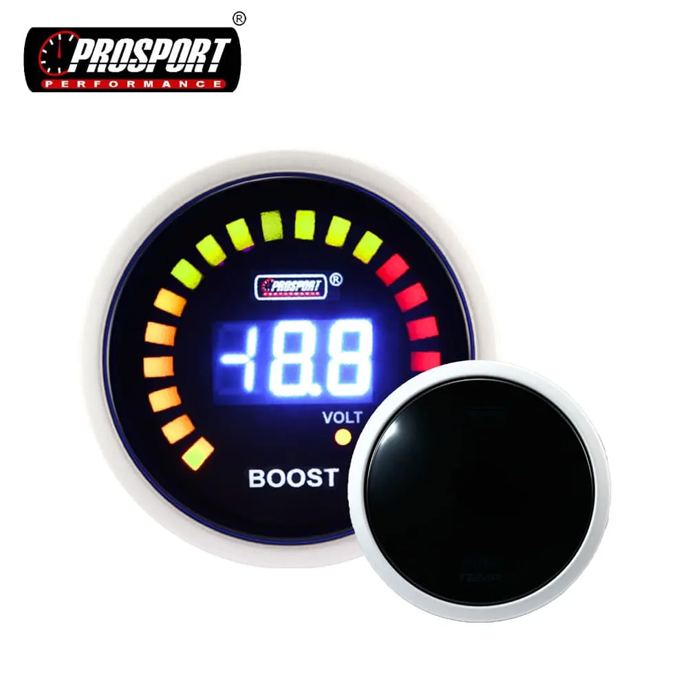 52mm 12V 7-Segment LED display -1-3 BAR 15-44 PSI angepasst lcd schwarz digital boost gauge auto tuning auto fahrzeug lkw gelten