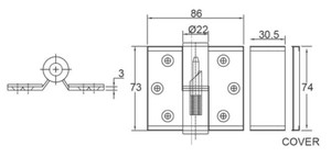 Self-Closing Flag Door Hinge in Stainless Steel <b>Toilet</b> Partition Accessories for School and Cubicles - Product Image 2