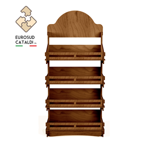 Espositore in legno di qualità EUROSUD CATALDI Made in Italy in betulla altezza 178 cm per negozi e supermercati. - Product Image 4