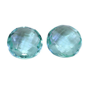 อะความารีนสีเขียวธรรมชาติ 2 ชิ้น ขนาด 10 มม. รูปทรงบริโอเล็ตต์ น้ำหนัก 6.80 กะรัต - Product Image 2