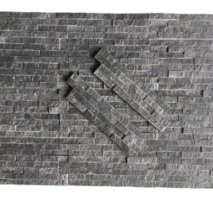 Design moderne, marbre noir naturel à 100%, culture empilée pour revêtement mural extérieur avec finition de surface fendue, garantie à vie - Product Image 2