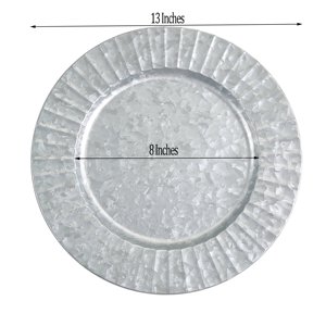 Assiettes de présentation KHAN EXIMPO en métal argenté galvanisé, assiettes de présentation à bord festonné, décoration de mariage, vente en gros d'assiettes de présentation - Product Image 3