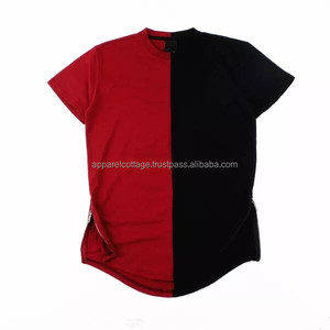 Camiseta de Algodón Oversize Promocional para Hombre 2025, con Cuello Redondo, Cierre Lateral, Manga Corta, Bajo Curvo y Diseño Bicolor - Product Image 1