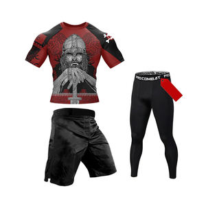 Vêtements de sport de compression Fitness survêtement ensemble Gym Football entraînement MMA couche de base haut bas pour adultes - Product Image 2