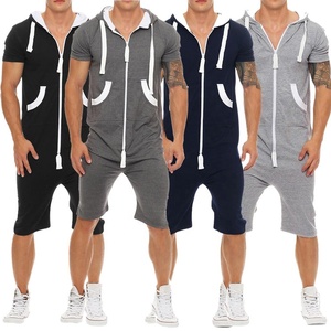 PIHA SPORTS Men's One-Piece Jumpsuits Short Sleeve <b>Cargo</b> <b>Pants</b> 2 in 1 Design Spandex/Polyester Summer <b>Work</b> Fashion New - Product Image 5