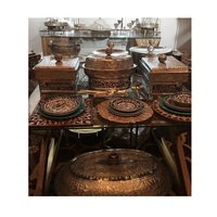 Plat de service en acier inoxydable et bois pour buffet, avec couvercle roulant, personnalisable (couleur, logo, taille, design) pour restaurant et cuisine