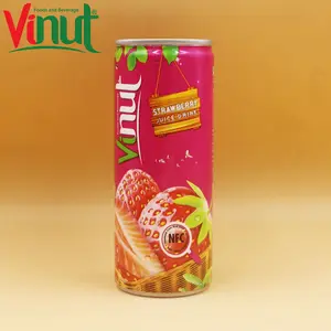 250ml VINUT Can (Tinned) Original Taste Strawberry Juice Export OEM service Sugar free tropical HACCP and ISO Certified