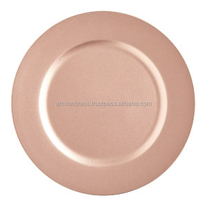 Assiette de chargeur en cuivre Table à manger décor vaisselle assiette de chargeur en métal écologique assiettes assiettes - Product Image 3