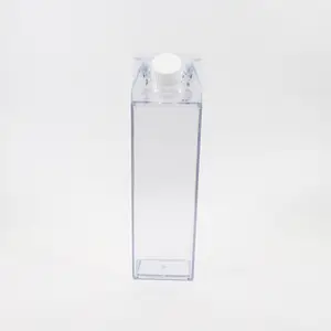 500ml कस्टम लोगो प्लास्टिक खाली वर्ग पानी की बोतल स्पष्ट दूध दफ़्ती 1000ml