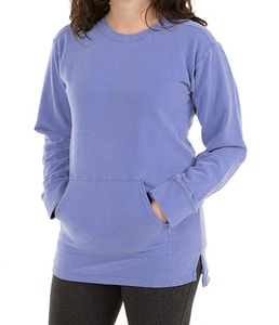 Sweat-shirt en coton gris à col rond, coupe classique, tricoté, couleur unie, manches longues, unisexe, pour l'automne - Product Image 5
