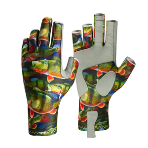 Custom High Quality Wholesale Cut Finger Fishing Gloves Sublimation Printing Custom Designs 2022 New Design Fishing Gloves PK