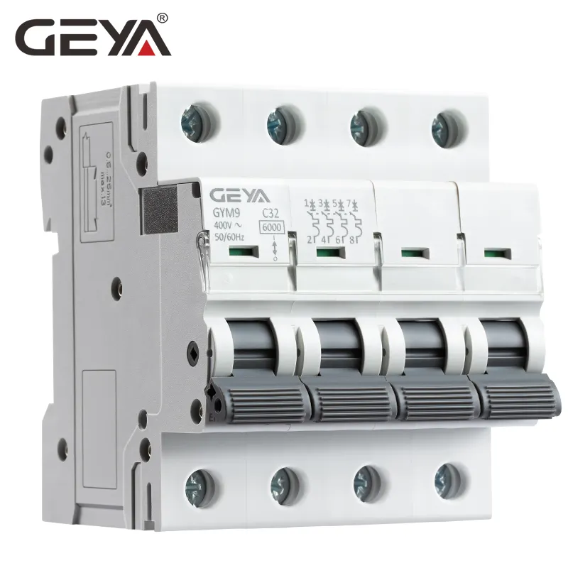 GEYA GYM9 6KA 230V 400V 500V MCB 50/60Hz 1-63A 1P 2P 3P 4P DIN rail FN MCB Miniature Breaker Circuit