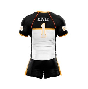 Ropa de fútbol de Rugby de poliéster 100% personalizada para adultos, ropa deportiva transpirable con logotipo de sublimación y conjuntos de uniformes de impresión de números - Product Image 3