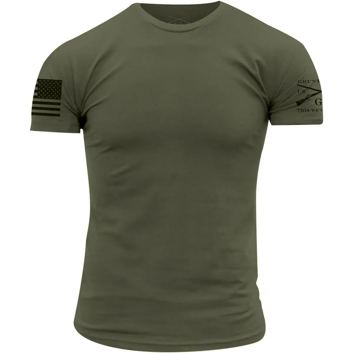T-shirt à manches courtes pour hommes et femmes, vêtement de couleur vert Olive, de musculation, de Gym, de Fitness et d'entraînement, simple et personnalisé