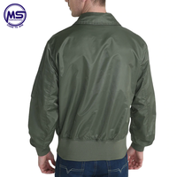 Blouson bomber vert olive pour homme MS Corporation, fermeture éclair, col rond, style décontracté, coupe régulière, imprimé animal, toile coupe-vent