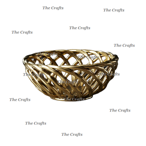 Aluminium Gold Color Food Serving <b>Bowl</b> With Highest Quality Round Shape Dessert <b>Snacks</b> Serving Decorative <b>Bowl</b> - Product Image 1