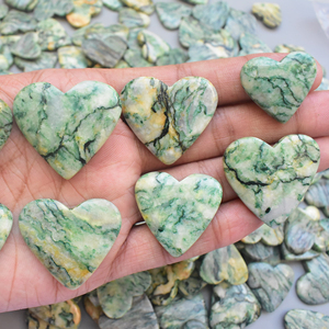 Green Mariposite Heart Wholesale Heart Shape Gemstone Green Mariposite Cabochon Gemstone Wholesale Price Mariposite Hearts - Product Image 1