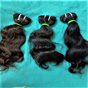Extensiones de Cabello Humano Remy Ondulado Natural Indio de Jai Ambey Exports con Doble Trama a Máquina para Todos los Colores - Product Image 1