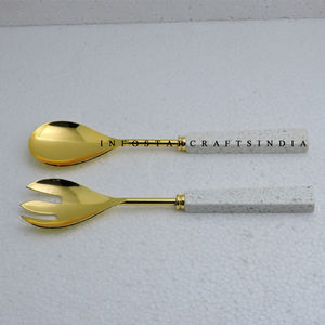 Couverts de cuisine en acier inoxydable et pierre de marbre Gadgets de cuisine Vaisselle de cuisine Serveur de salade Couverts Nouvelles idées de produits 2023 - Product Image 6