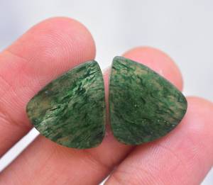 Par de gemas de Aventurina Natural, lote de gemas sueltas para pendientes - Product Image 6